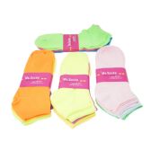 Assorted Colors Women's Neon Low Cut Ankle Socks