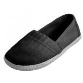 Wholesale Footwear Toddler's Elastic Upper Slip On Canvas Shoes ( *black Color )