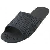 Wholesale Footwear Men's Soft Rubber Slide Open Toe Sandals Black Color Only