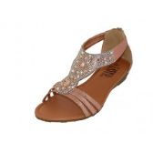 Wholesale Footwear Women's Rhinestone Sandals Rose Gold Color