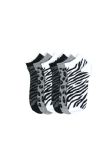Girls Printed Casual Spandex Ankle Socks Size 9-11 Black And White Pattern