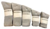 Mixed Sizes Of Cotton Crew Socks For Men Woman Children In Solid Gray