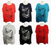 Womens Butterfly Tee Shirt Assorted Color