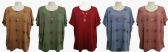 Womens Assorted Color Tee With Necklace