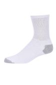 Women's Crew Sport Sock In White And Grey Heel & Toe Size 9-11