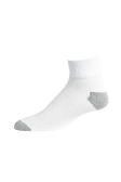 Men's Sport Quarter Ankle Sock In White With Grey Heel & Toe Size 10-13