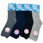 Wholesale Footwear Men's Soft & Cozy Fuzzy Socks [solid Colors]
