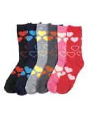 Women's Heart Printed Crew Socks