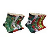 Women's Holiday Print Crew Socks Size 9-11