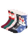 Cozy Thermal Christmas Printed NoN-Skid Socks Size 9-11