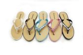 Wholesale Footwear Women' Flip Flops With Glittering Straps In Assorted Color