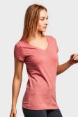 72 Wholesale Sofra Ladies V Neck T Shirt In Coral - at 