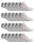 Yacht & Smith Men's Cotton Terry Cushioned No Show Ankle Socks, Size 10-13 White