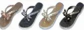 Wholesale Footwear Womens Flip Flops Bow Rhinestones Thong Flat Dress Sandals