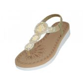 Wholesale Footwear Women's Super Soft Rhinestone Upper Sandals Rose Gold Color