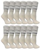 Yacht & Smith Slouch Socks For Women, Solid White Size 9-11 - Womens Crew Sock	