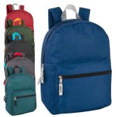 15 Inch Basic Backpack Assorted Colors
