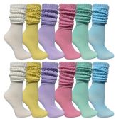 Yacht & Smith Slouch Socks For Women, Assorted Pastel Size 9-11 - Womens Crew Sock
