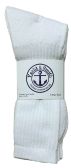 Yacht & Smith Men's King Size Soft Cotton Terry Cushion Crew Socks, Sock Size 13-16 Solid White