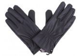 Mens Black Pu Gloves In Black