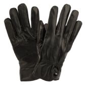 Ladies Genuine Leather Gloves With Faux Fur Lining And Button Adjust Cuff