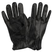 Mens Genuine Leather Gloves With Faux Fur Lining And Zipper Cuff