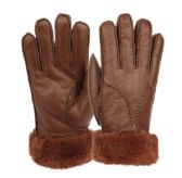 Ladies Faux Fur Leather Winter Glove With Fur And Cuff Lining