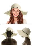 White Sun Hat Paper And Polyester Blend