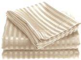 1800 Series Ultra Soft 4 Piece Embossed Stripe Bed Sheet Twin Size In Ivory