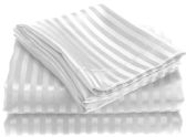 1800 Series Ultra Soft 4 Piece Embossed Stripe Bed Sheet Size Full In White