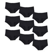 Yacht & Smith Womens Cotton Lycra Underwear Black Panty Briefs In Bulk, 95% Cotton Soft Size Medium