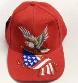 Eagle With American Flag Assorted Color Baseball Cap