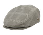 Slim Fit Six Panel Check Ivy Caps In Gray