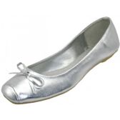 Wholesale Footwear Women's Square Toe Ballet Flat Shoe Silver Color