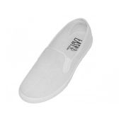 Women's Slip On Twin Gore Casual Cotton Upper Canvas Shoes In White