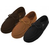 Wholesale Footwear Men's Leather Upper Moccasins Insulated House Slippers