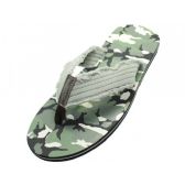 Wholesale Footwear Men's Green And Gray Camouflage Flip Flop Sandals