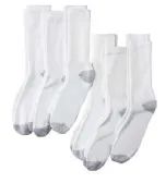 Yacht & Smith Kids Cotton Terry Cushioned Crew Socks White With Gray Heel And Toe Size 6-8