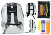 17" Classic Clear Backpack & High School Supply Kit Sets