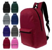 17" Kids Basic Backpack In 8 Assorted Colors