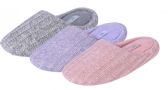 Wholesale Footwear Women's Heathered Knit Mule Slippers - Assorted Colors