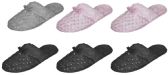 Wholesale Footwear Women's Faux Fur Mule Slippers W/ Satin Bow & Embroidered Sequins