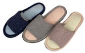 Wholesale Footwear Women's Knit Slide Slippers W/ Soft Two Tone Footbed