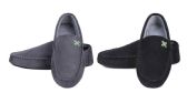 Wholesale Footwear Men's Suede Moccasin Slippers w/ Two Tone Patch Embellishment