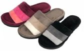 Wholesale Footwear Women's Slide Slippers w/ Two Tone Stripes