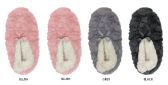 Wholesale Footwear Women's Faux Fur Slippers W/ Shimmer Bow & Sherpa Lining
