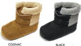 Wholesale Footwear Infant Boy's Microsuede Boot W/ Faux Fur Trim & Velcro Straps