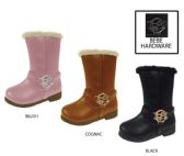 Wholesale Footwear Toddler Girl's Riding Boots W/ Bebe Medallion & Faux Fur Trim