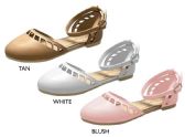 Wholesale Footwear Girl's Flats W/ Cutout & Ankle Strap Details