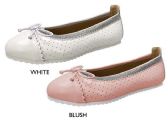 Wholesale Footwear Girl's Ballet Flats W/ Perforations, Metallic Elastic & Sawtooth Outsole